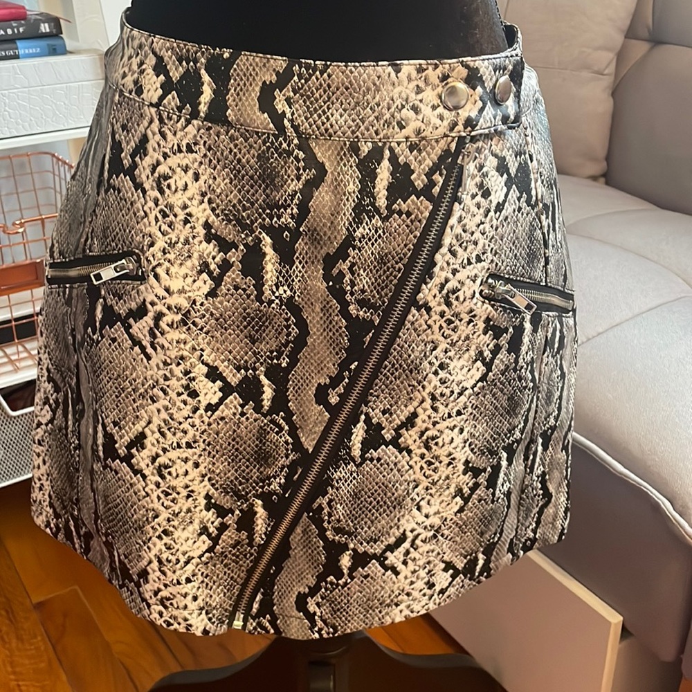 Snakeskin Mini Skirt